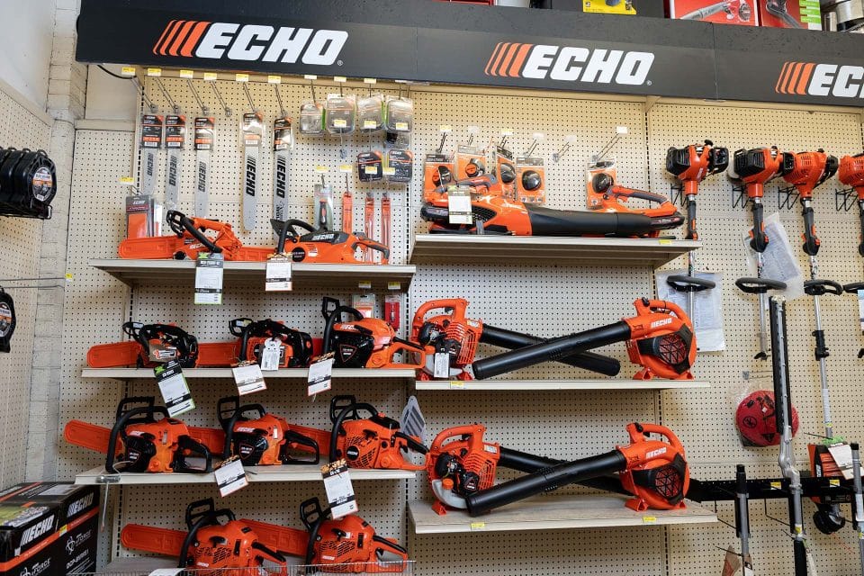 An interior photo of shelves of tools and home improvement products at Do it Best in Sturgis.