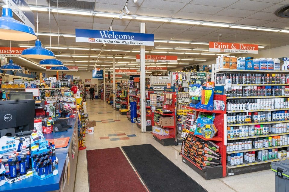 An interior photo of the Do it Best Sturgis location showing aisles of home improvement products.